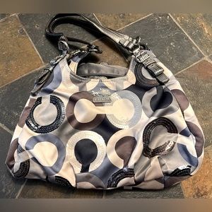 Coach Grey And Blue Madison Handbag